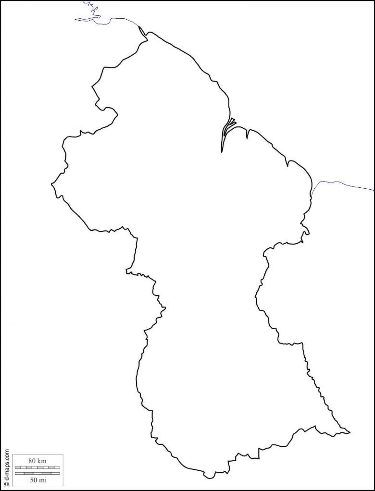 prazen zemljevid Gvajana