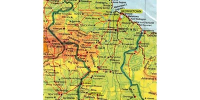 Zemljevid Gvajana afriki